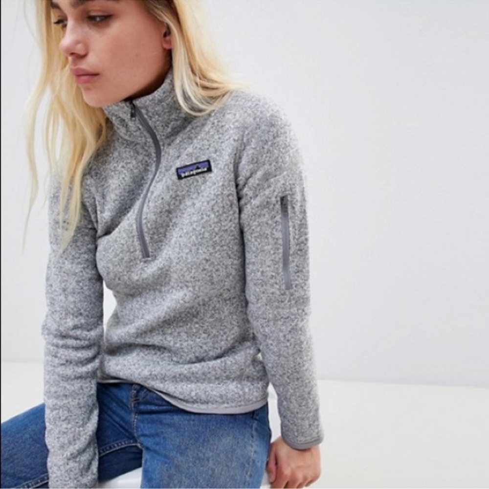 Patagonia Better Sweater Gray 1/4 Zip Fleece Pullover Womens small - Picture 1 of 9